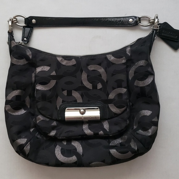 Coach Hobo Bag KRISTIN Chain Link Op Art 18787 - Picture 1 of 5